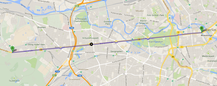 4,8 km, Karte erzeugt mit Hilfe von Google Maps
