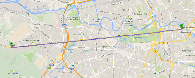 11,6 km, Karte erzeugt mit Hilfe von Google Maps
