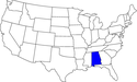kleine Landkarte USA Alabama