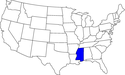 kleine Landkarte USA Mississippi