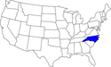 kleine Landkarte USA North Carolina