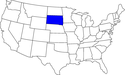 kleine Landkarte USA South Dakota