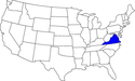 kleine Landkarte USA Virginia