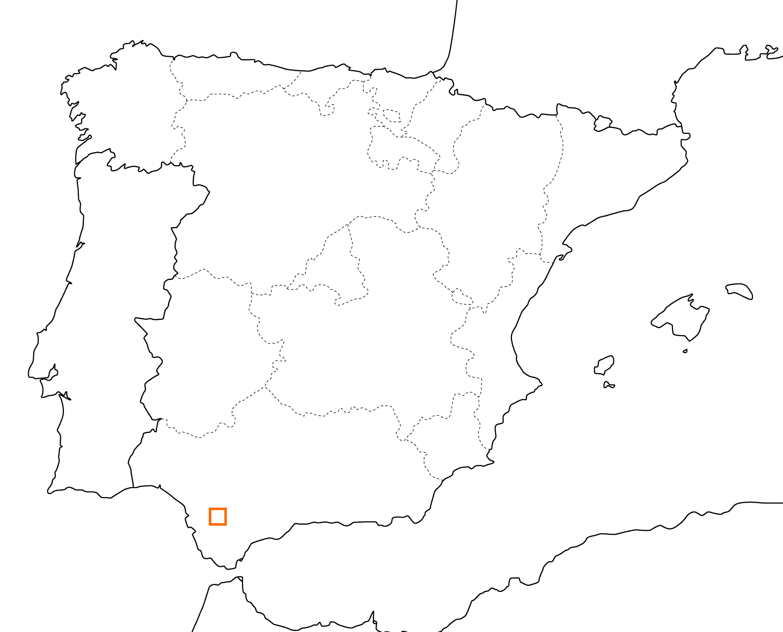 kleine Landkarte Spanien - Cádiz