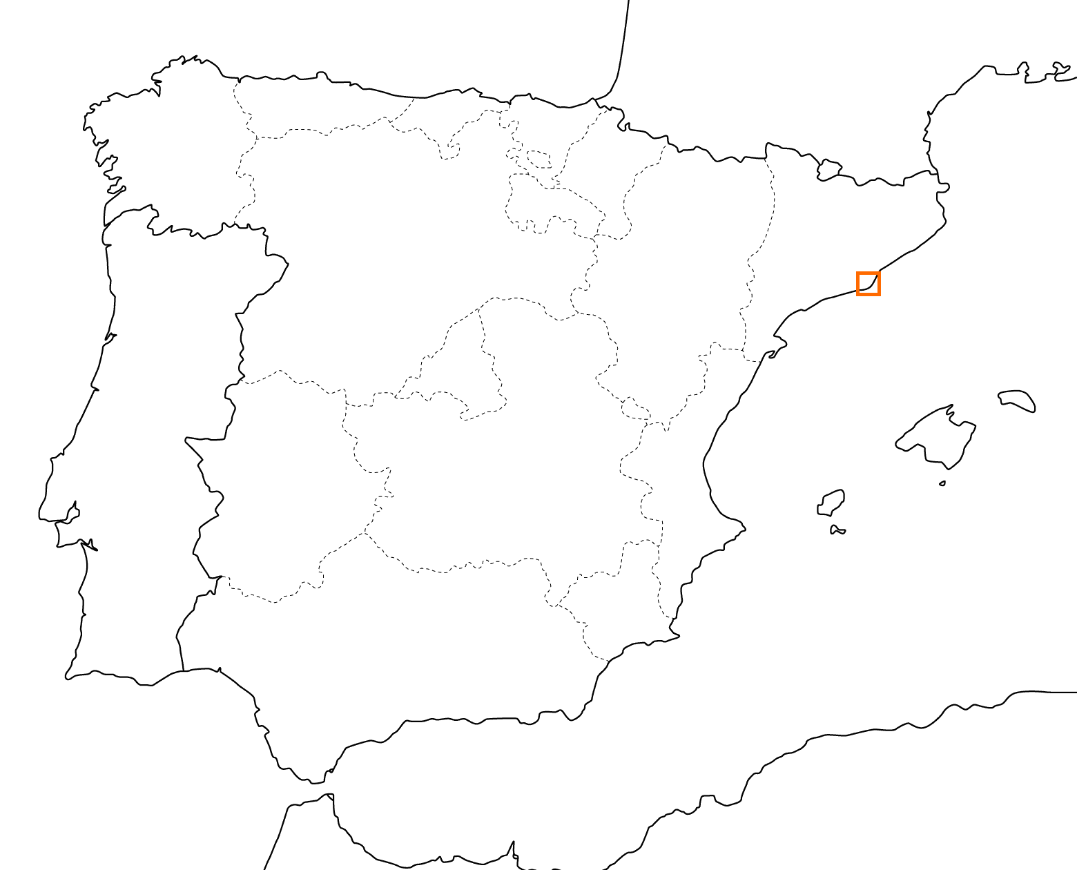 kleine Landkarte Spanien - Barcelona