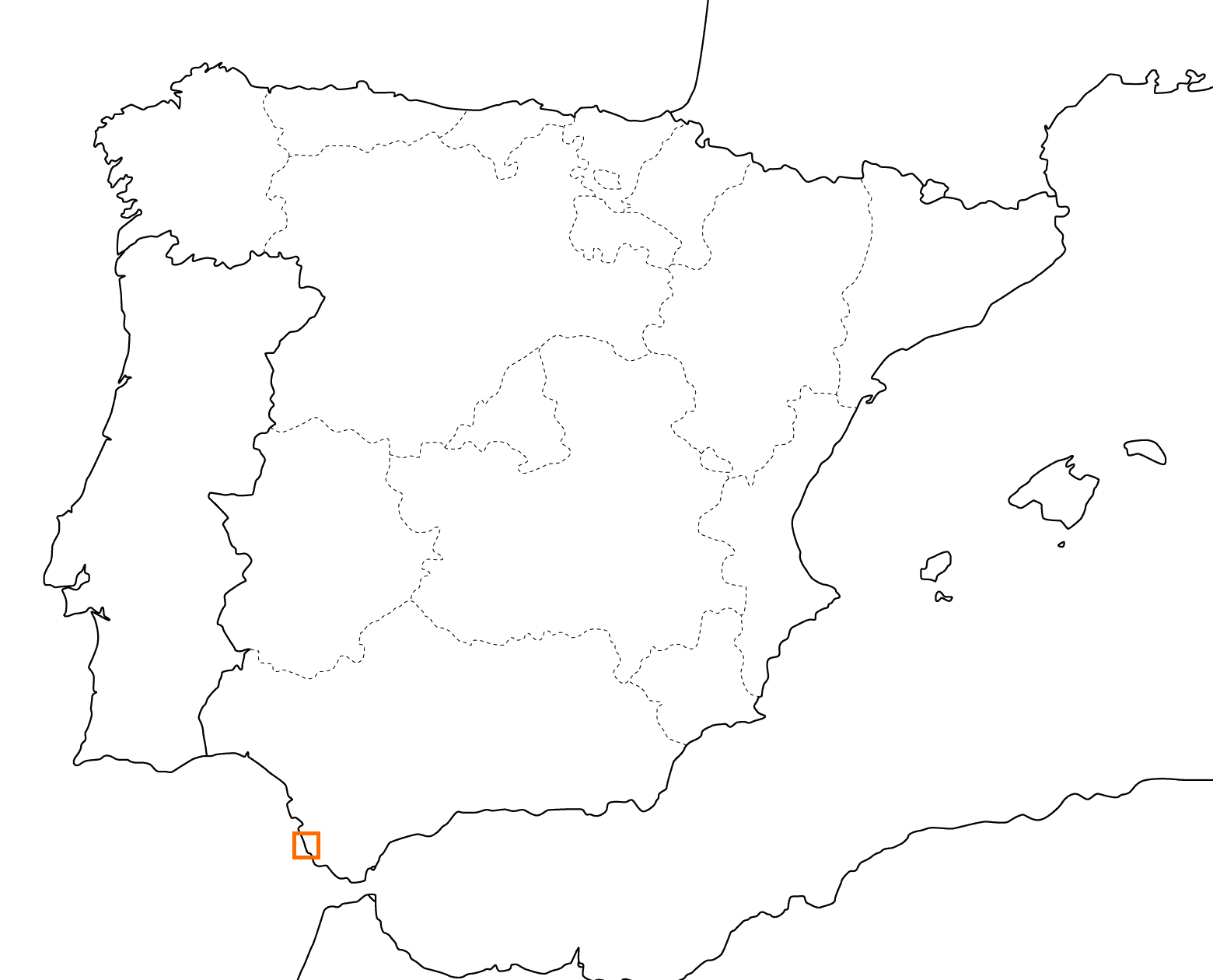 kleine Landkarte Spanien - Chiclana de la Frontera