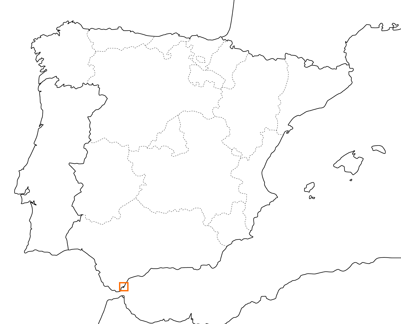 kleine Landkarte Spanien - Gibraltar