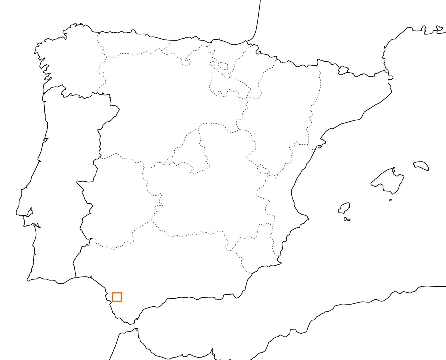 kleine Landkarte Spanien - Jerez de la Frontera