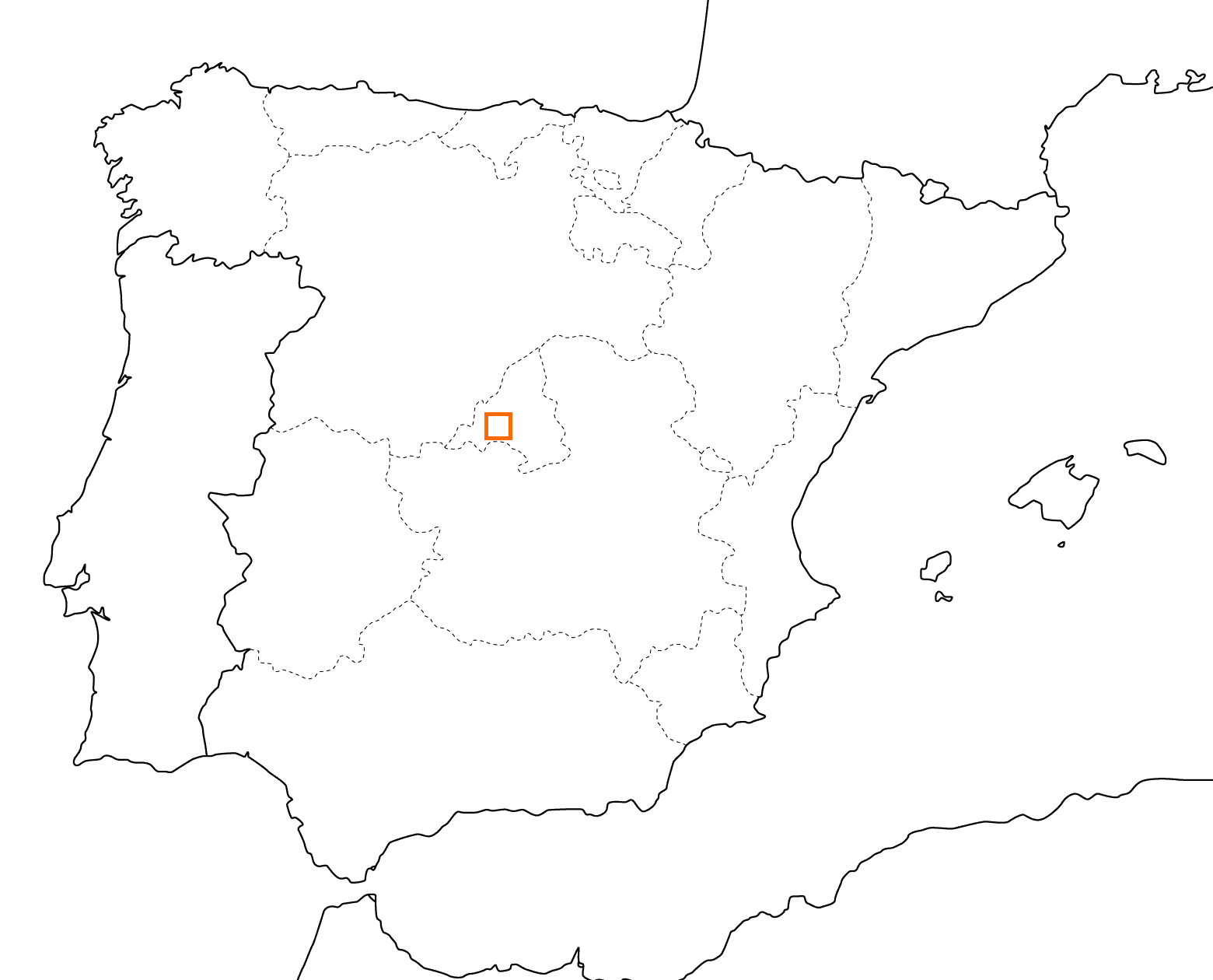 kleine Landkarte Spanien - Madrid