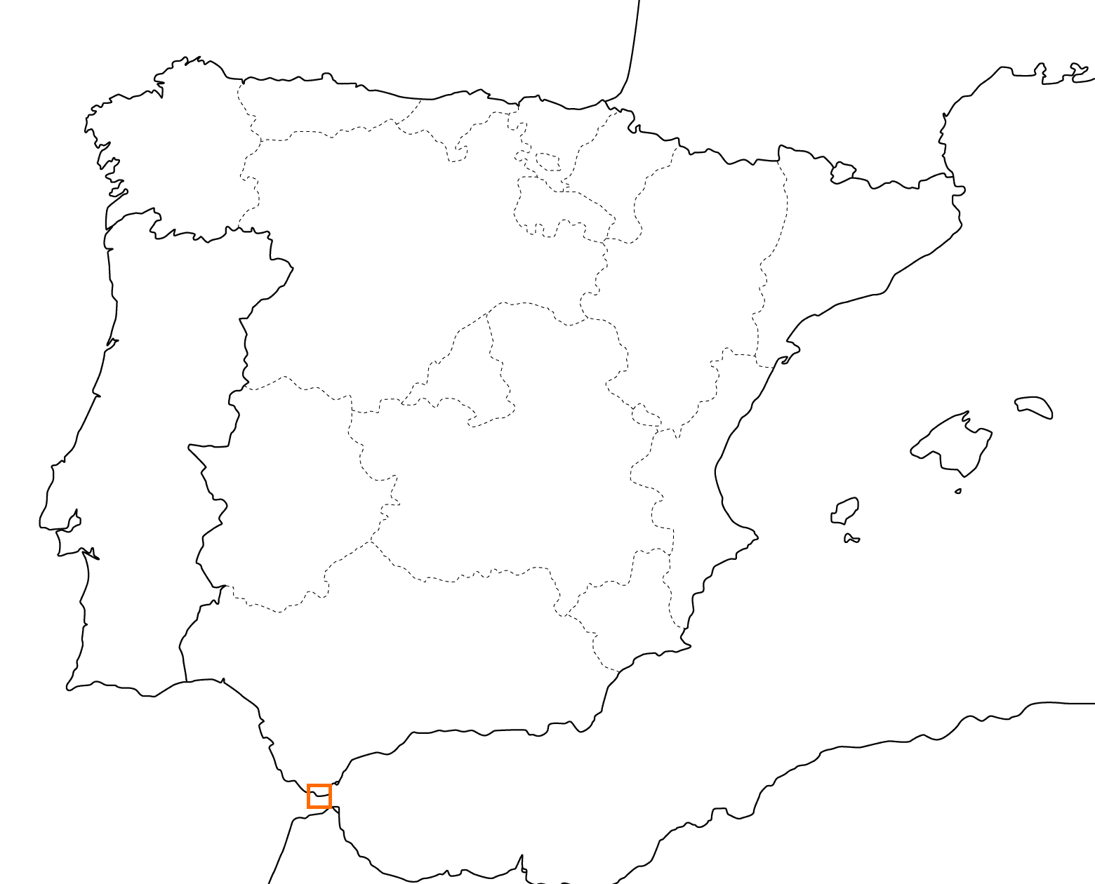 kleine Landkarte Spanien - Tarifa