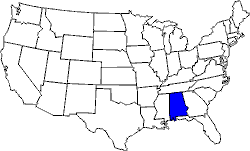 kleine Landkarte USA Alabama