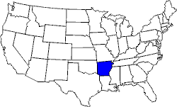 Landkarte USA mit Arkansas