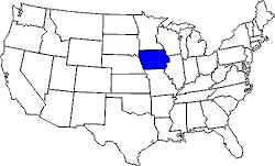 Landkarte USA mit Iowa