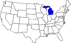 Landkarte USA mit Michigan