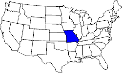 Landkarte USA mit Missouri