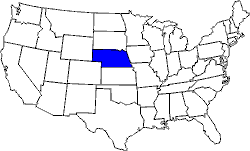 Landkarte USA mit Nebraska