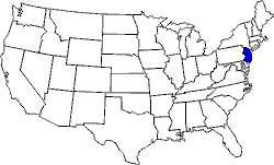 kleine Landkarte USA New Jersey
