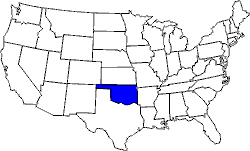 Landkarte USA mit Oklahoma