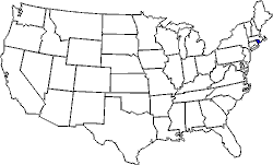 Landkarte USA mit Rhode Island