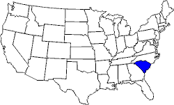 Landkarte USA mit South Carolina