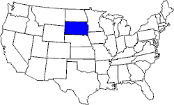 Landkarte USA mit South Dakota