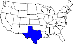 Landkarte USA mit Texas