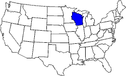 Landkarte USA mit Wisconsin