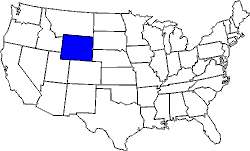 Landkarte USA mit Wyoming