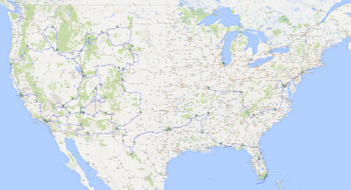 USA 1994 bis 2008 , Karte erzeugt mit Hilfe von Google Maps