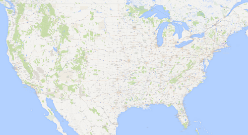 USA 2026 , Karte erzeugt mit Hilfe von Google Maps