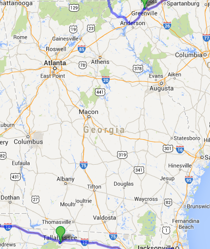 alle Wege in ... , Karte erzeugt mit Hilfe von Google Maps