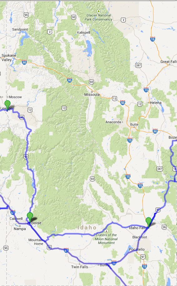 alle Wege in ... , Karte erzeugt mit Hilfe von Google Maps