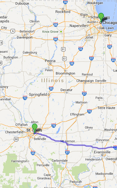 alle Wege in ... , Karte erzeugt mit Hilfe von Google Maps