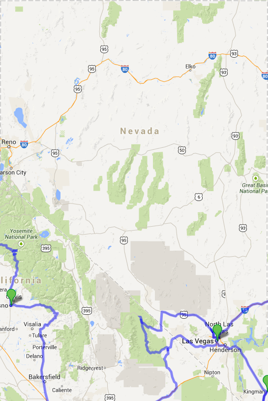 alle Wege in ... , Karte erzeugt mit Hilfe von Google Maps