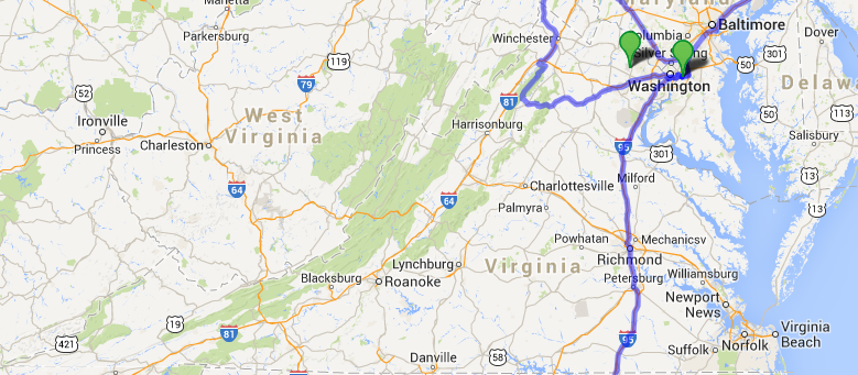 alle Wege in ... , Karte erzeugt mit Hilfe von Google Maps