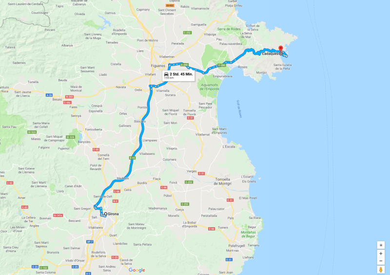 Spanien 1987 Teil 3, Karte erzeugt mit Hilfe von Google Maps