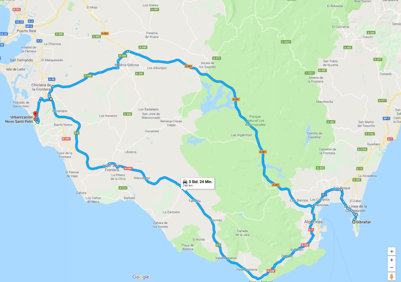 Spanien 2010 Teil 2, Karte erzeugt mit Hilfe von Google Maps