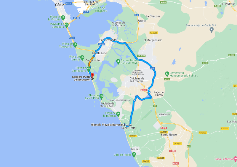 Spanien 2019 Teil 2, Karte erzeugt mit Hilfe von Google Maps