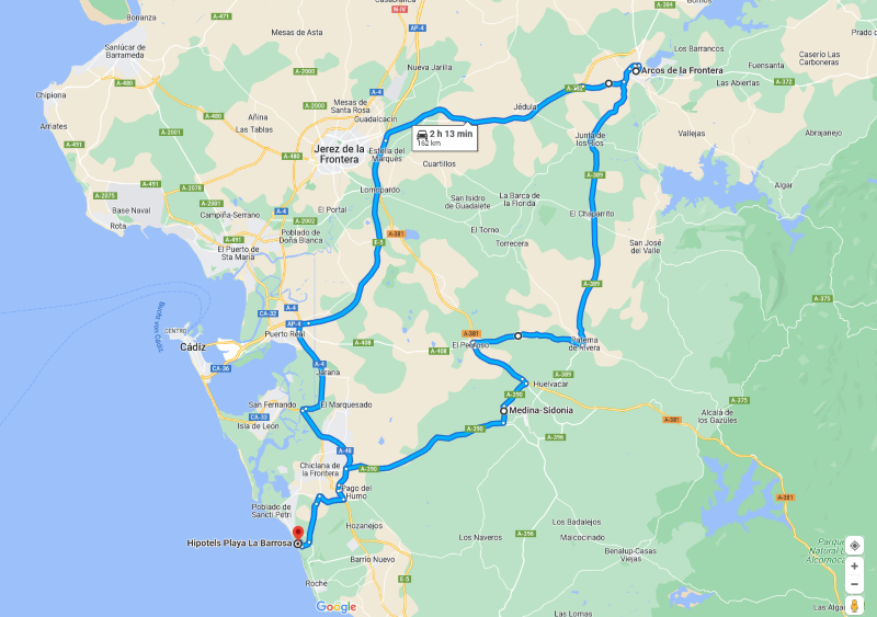 Spanien 2022 Teil 4, Karte erzeugt mit Hilfe von Google Maps